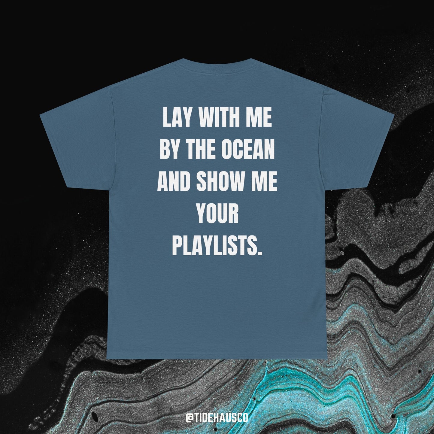 Lay With Me by the Ocean Tee – Coastal Romance Quote Shirt | Beach Love Tee