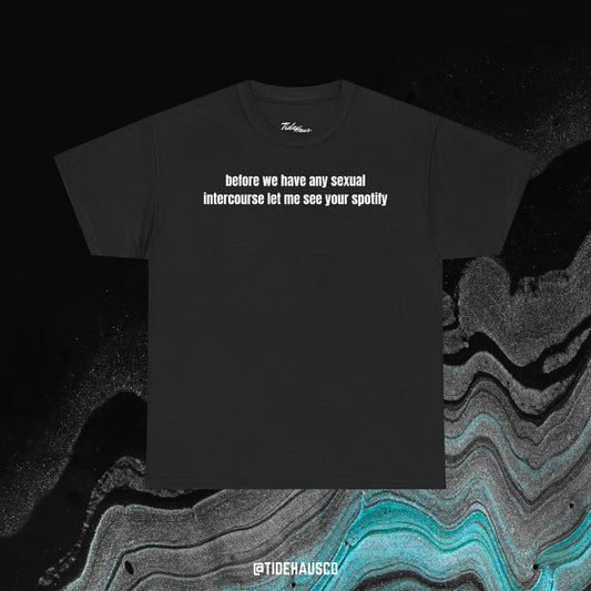 Spotify Check Tee – Funny Music Lover Quote Shirt | Viral Relationship Tee